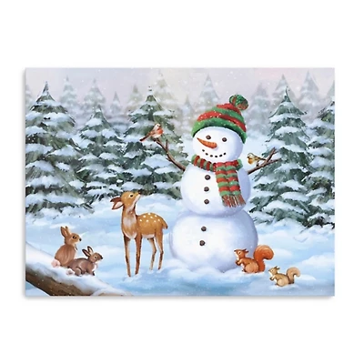 Friendly Snowman Canvas Art Print