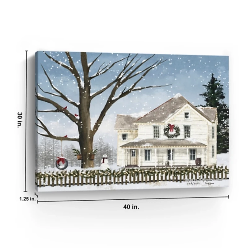 Snowy Grandma's House Canvas Art Print, 40x30 in.