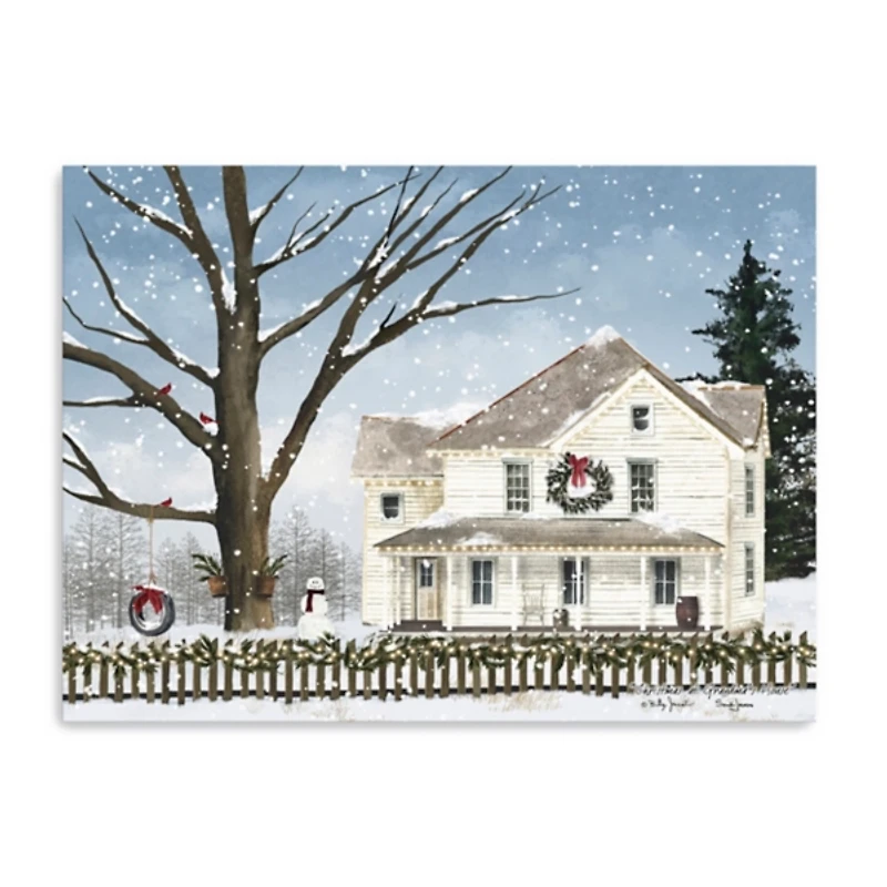 Snowy Grandma's House Canvas Art Print, 40x30 in.