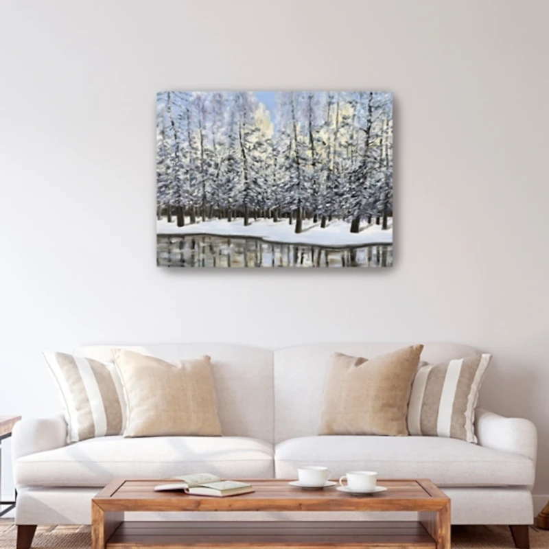 Winter Forest Landscape Canvas Art Print