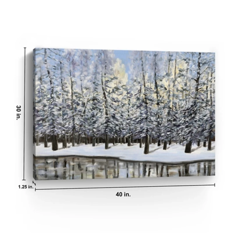 Winter Forest Landscape Canvas Art Print