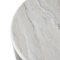 Black Metal Marble Nesting Accent Tables, Set of 2