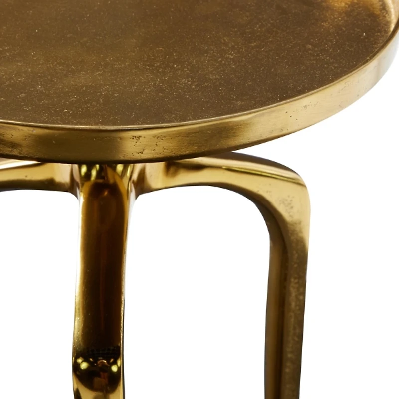 Gold Metal Round Tripod Accent Table