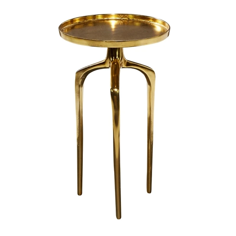 Gold Metal Round Tripod Accent Table