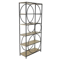 Black Metal Circles 5-Tier Bookcase