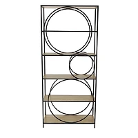 Black Metal Circles 5-Tier Bookcase