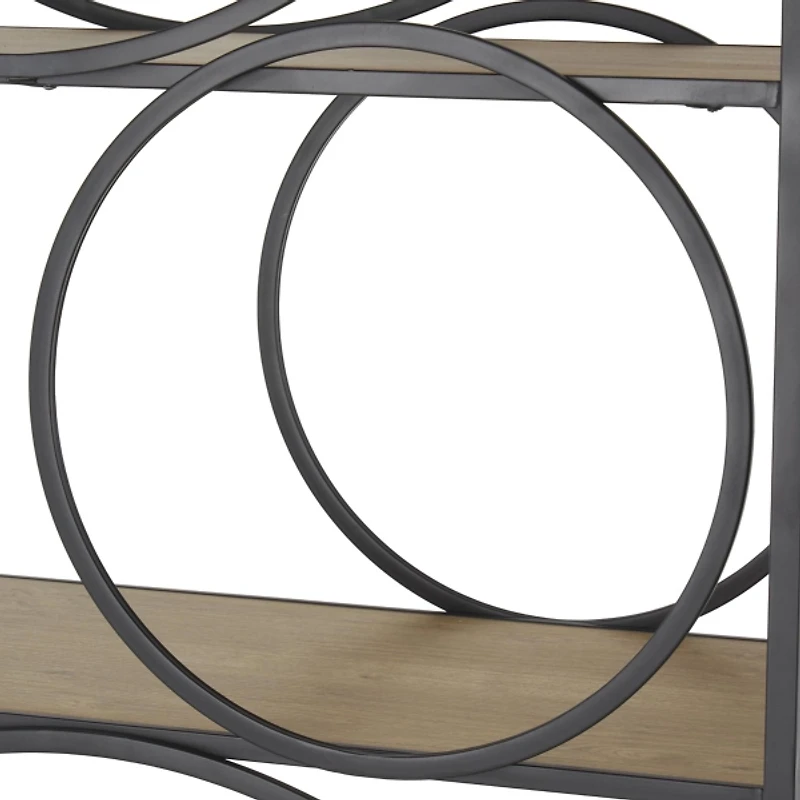 Black Metal Circles 5-Tier Bookcase