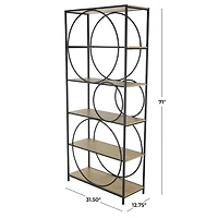 Black Metal Circles 5-Tier Bookcase
