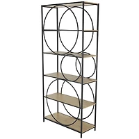 Black Metal Circles 5-Tier Bookcase