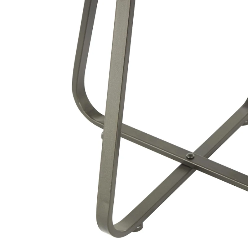 Beaded Wood Rattan Round Accent Table