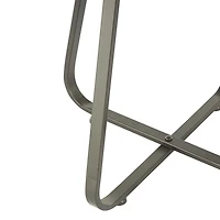 Beaded Wood Rattan Round Accent Table