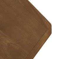 Brown Wood and Rope Geometric Console Table