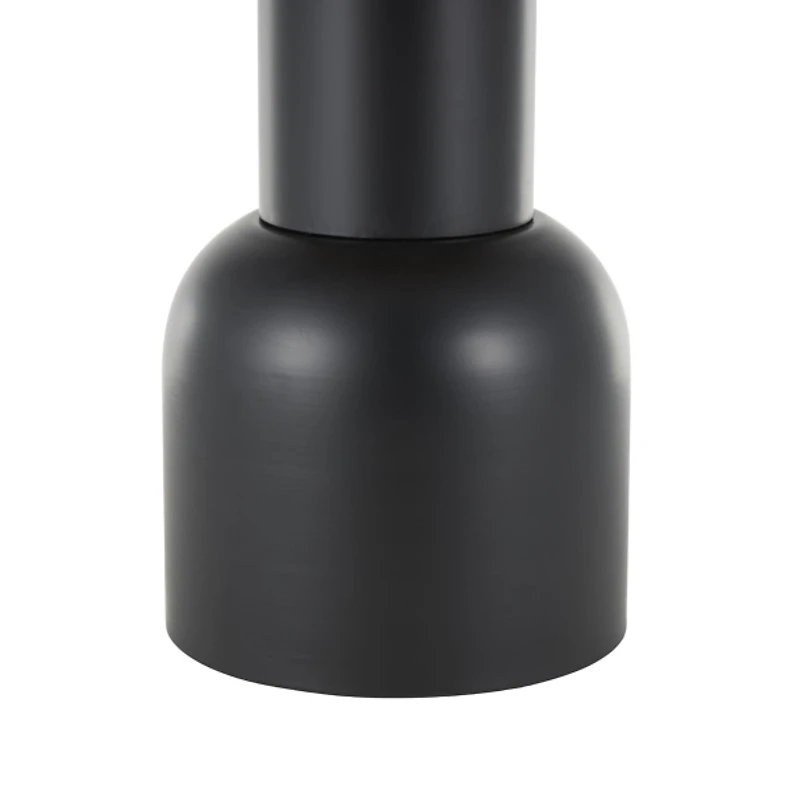 Black Metal Rattan Pedestal Accent Table