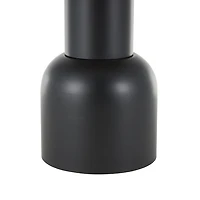 Black Metal Rattan Pedestal Accent Table