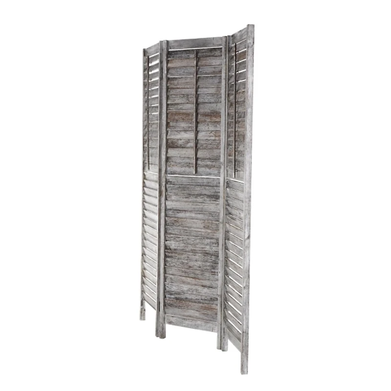 Rustic Gray Shutter Trifold Room Divider