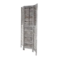 Rustic Gray Shutter Trifold Room Divider