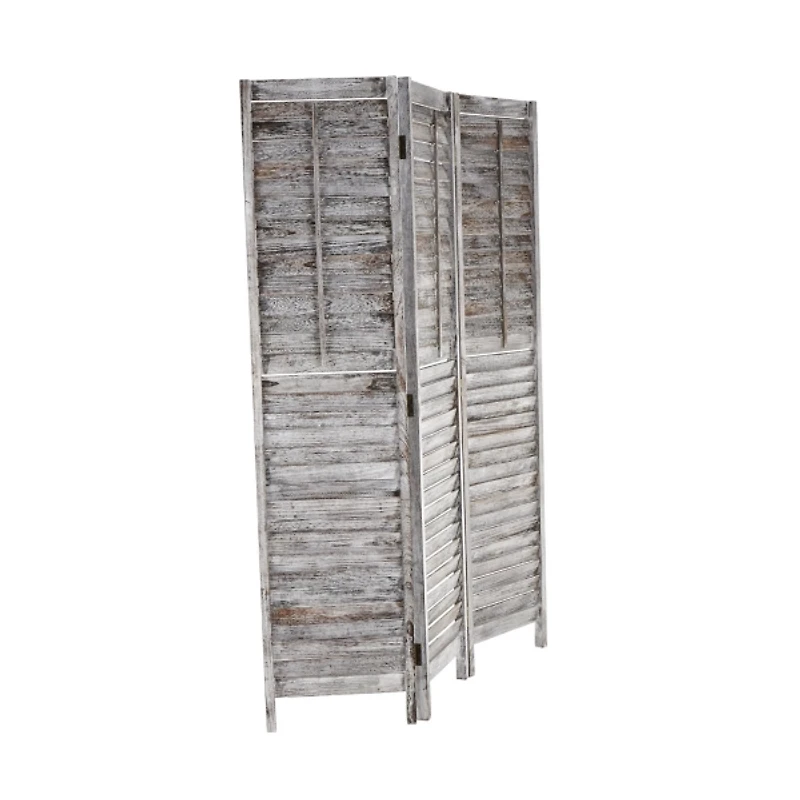 Rustic Gray Shutter Trifold Room Divider