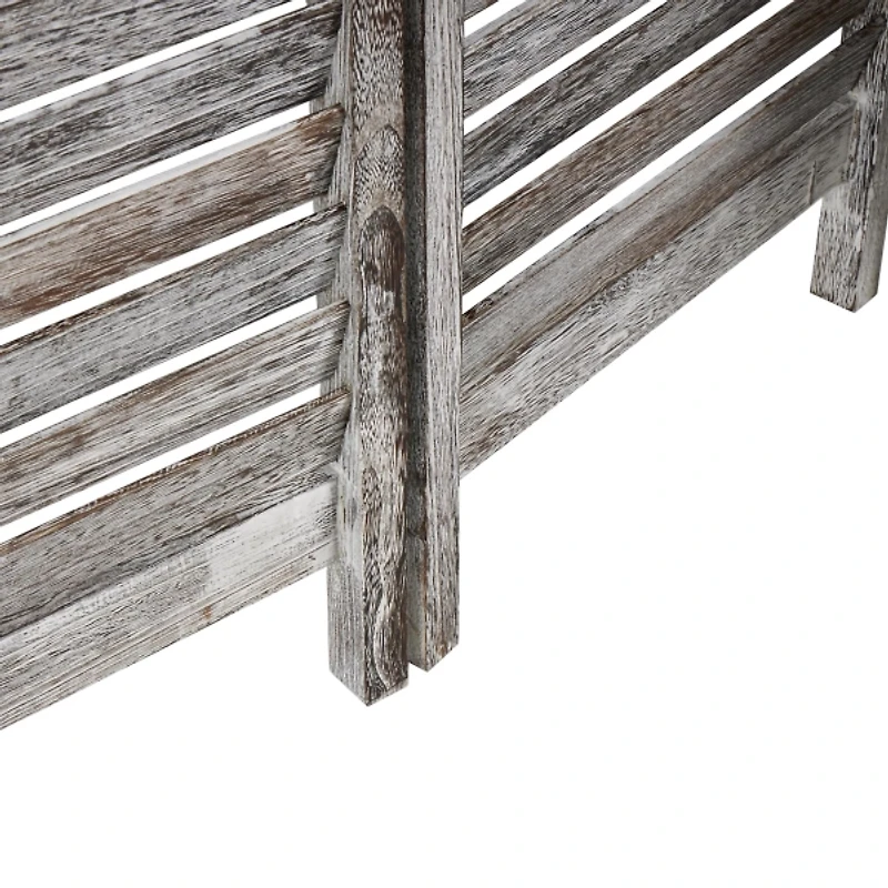 Rustic Gray Shutter Trifold Room Divider
