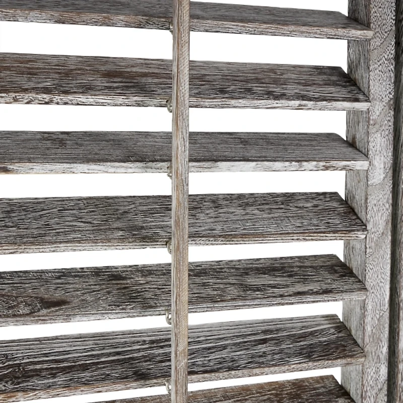 Rustic Gray Shutter Trifold Room Divider