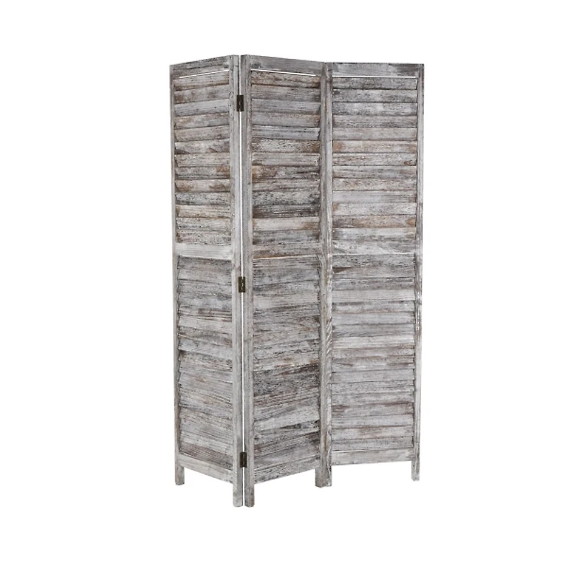 Rustic Gray Shutter Trifold Room Divider