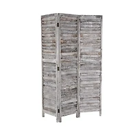 Rustic Gray Shutter Trifold Room Divider