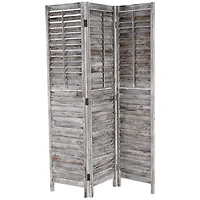 Rustic Gray Shutter Trifold Room Divider