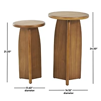 Light Brown Wood Modern Accent Tables, Set of 2