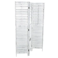 Rustic White Shutter Trifold Room Divider