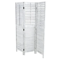 Rustic White Shutter Trifold Room Divider