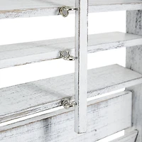 Rustic White Shutter Trifold Room Divider