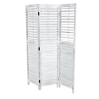 Rustic White Shutter Trifold Room Divider