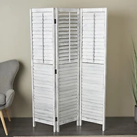 Rustic White Shutter Trifold Room Divider