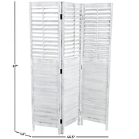 Rustic White Shutter Trifold Room Divider