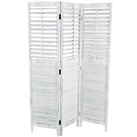 Rustic White Shutter Trifold Room Divider