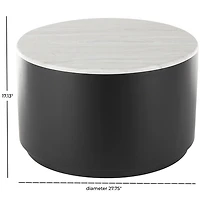 White Marble & Black Metal Storage Coffee Table