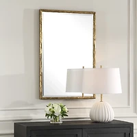 Sutton Distressed Gold Frame Wall Mirror