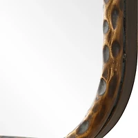 Aged Bronze Hammered Metal Wall Mirror