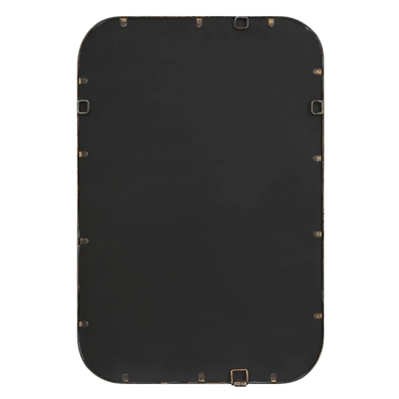 Aged Bronze Hammered Metal Wall Mirror