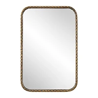Aged Bronze Hammered Metal Wall Mirror