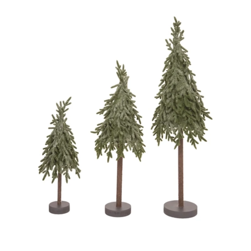 Foam Shaggy Christmas Trees, Set of 3
