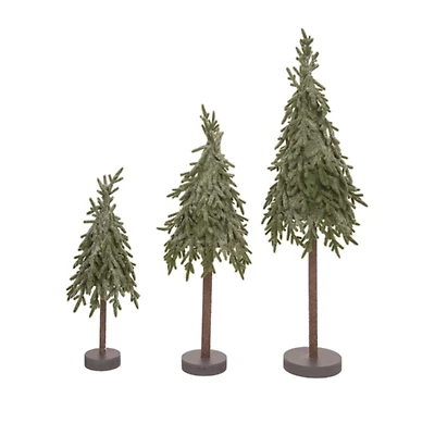 Foam Shaggy Christmas Trees, Set of 3