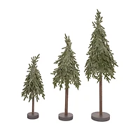 Foam Shaggy Christmas Trees, Set of 3