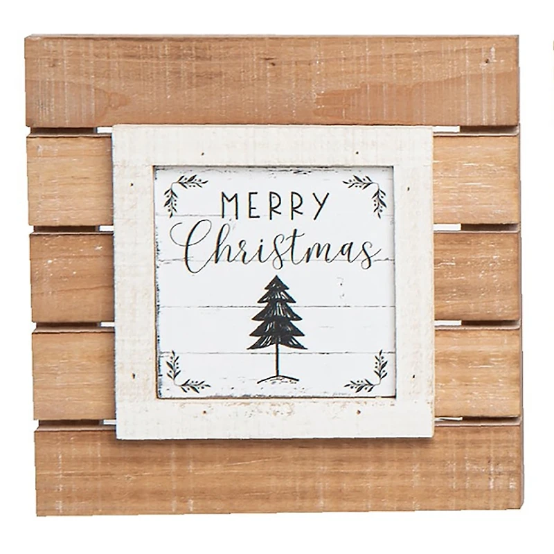 Tabletop Wood Plank Christmas Plaques, Set of 3