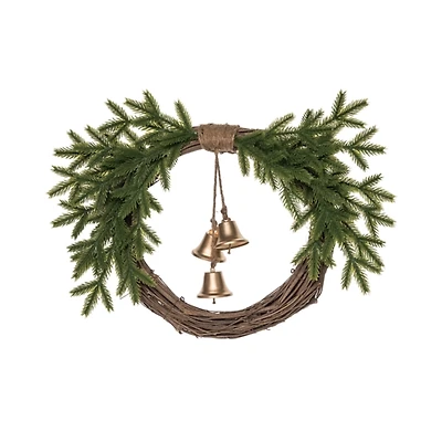 Christmas Wreath with Gold Bells