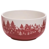 Red & White Toile Christmas Bowls, Set of 3