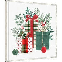 Classic Christmas Gifts Framed Canvas Art Print