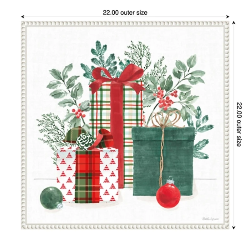 Classic Christmas Gifts Framed Canvas Art Print