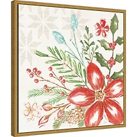 Elegant Poinsettia Framed Canvas Art Print