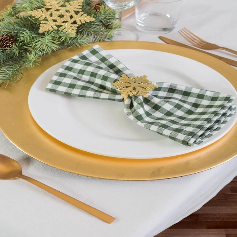 Gold Snowflake Napkin Rings, Set of 6