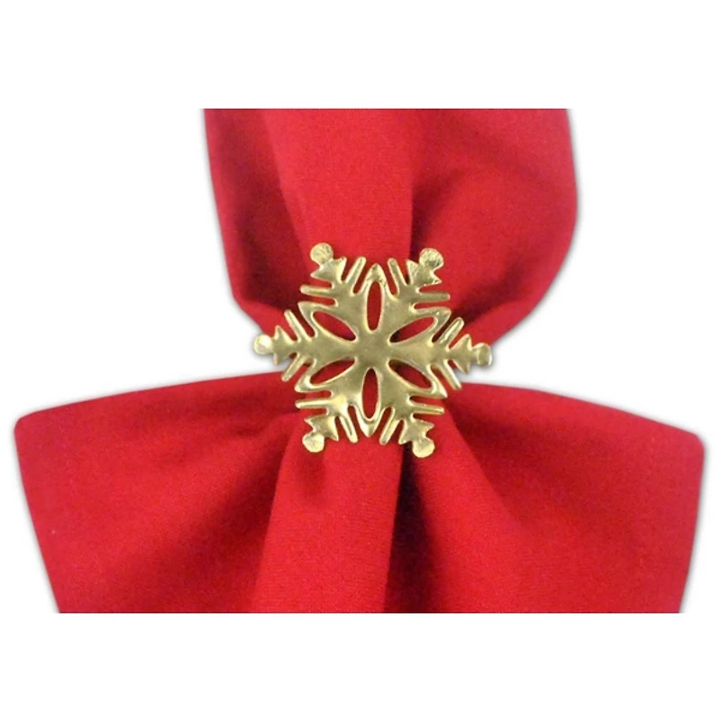 Gold Snowflake Napkin Rings, Set of 6